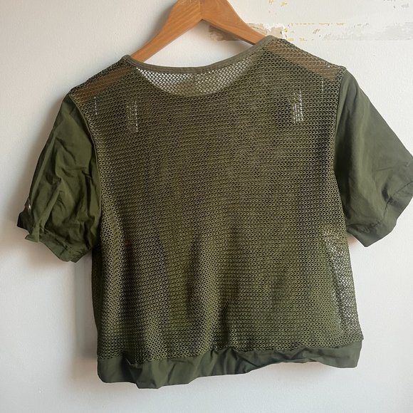 Vintage Speedo olive mesh crop top - Picture 2 of 7